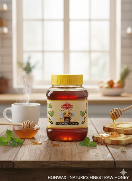Honwax Premium Raw Honey – 100% Pure | No Added Sugar | Natural & Unprocessed (1kg)